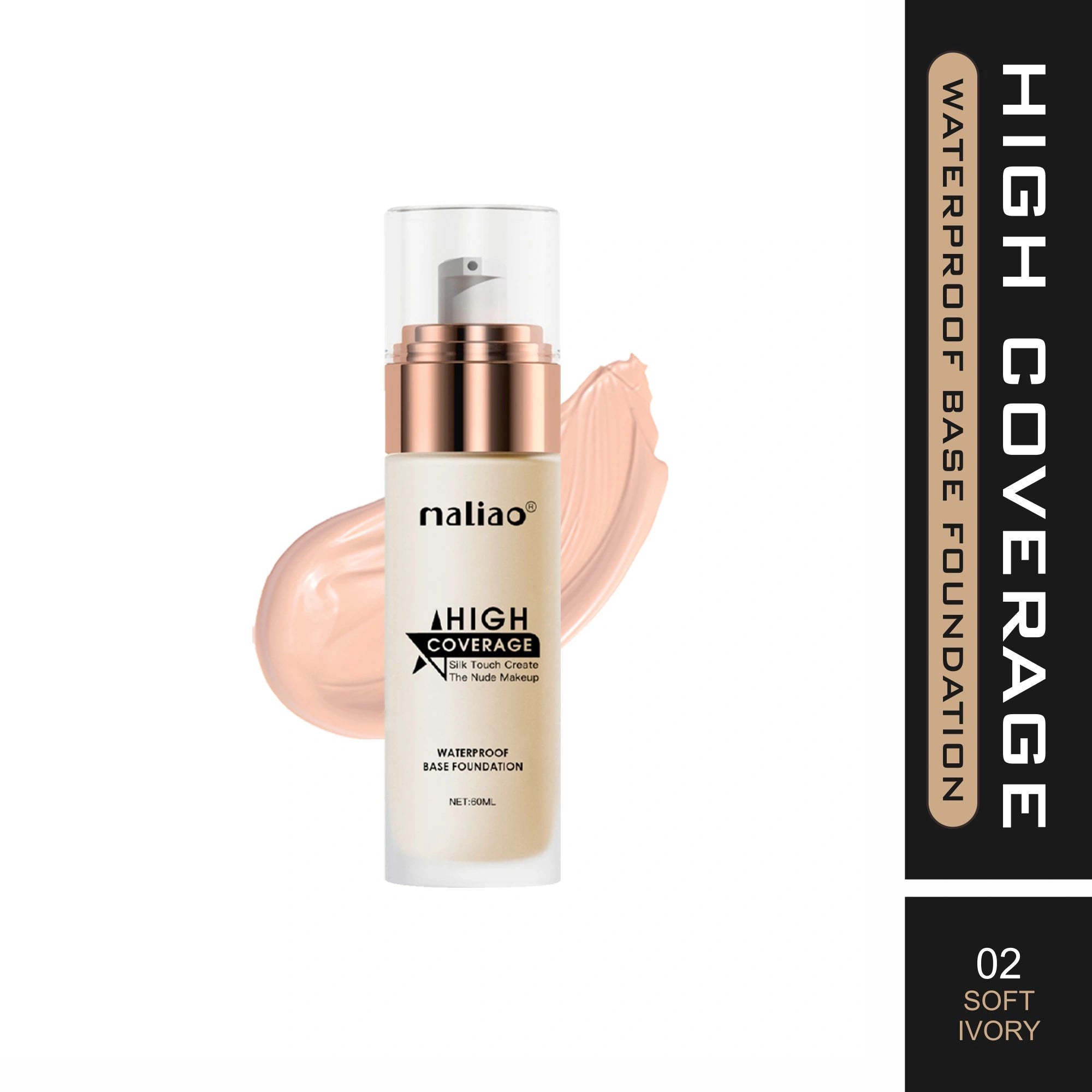 Maliao High Coverage Waterproof Base Foundation - Flawless All-Day Wear Face